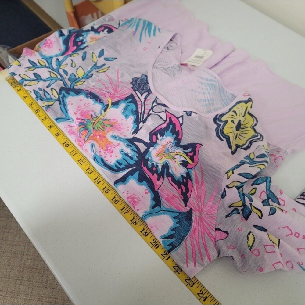 NWT Fresh Produce Cabana Bright Windfall Floral Tunic - Daylilly 1X 2X - Picture 7 of 12